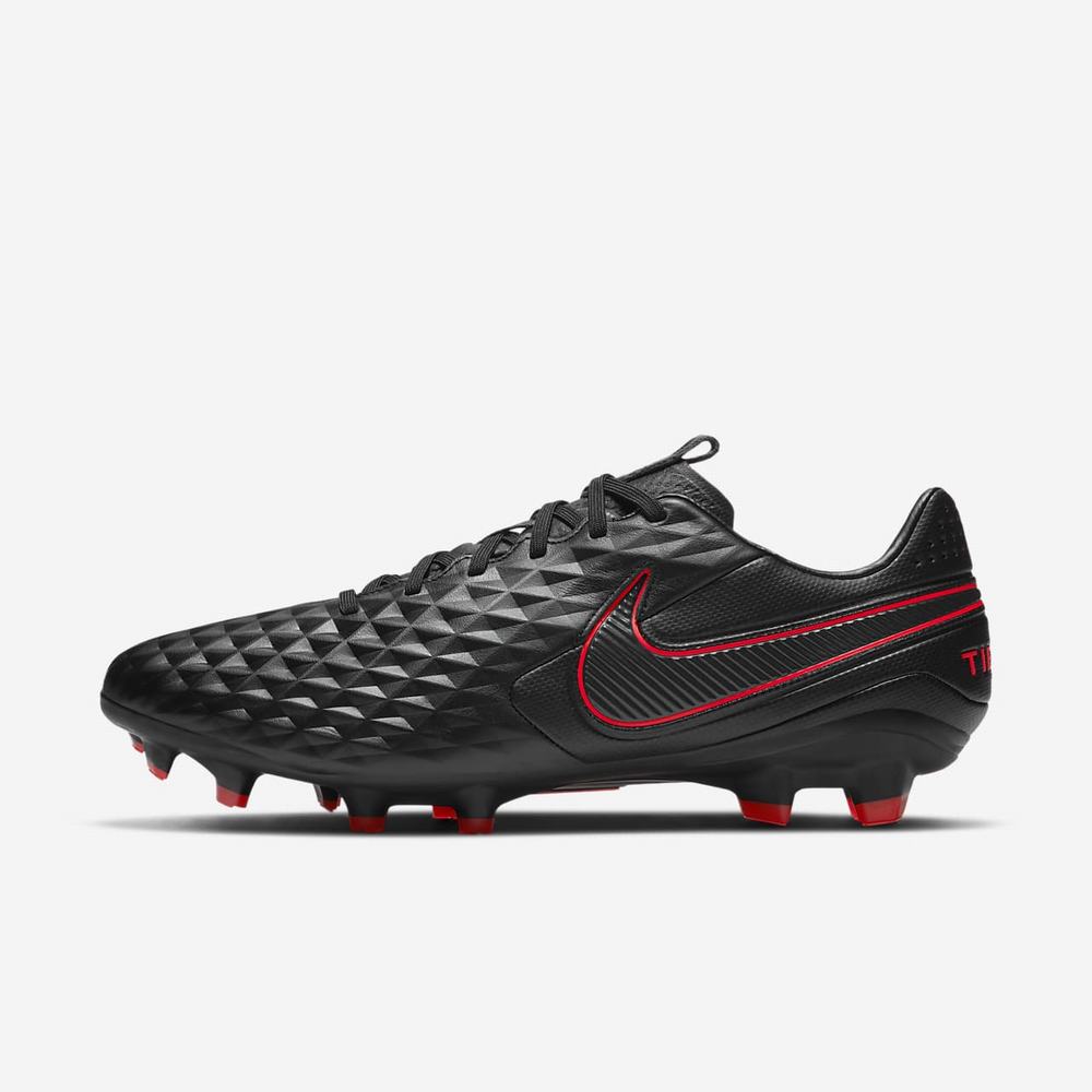 Crampon De Foot Nike Tiempo Legend 8 Pro FG Noir 6302-897 Black/Chile Red/Dark Smoke Grey Femme | ZHG-85939063